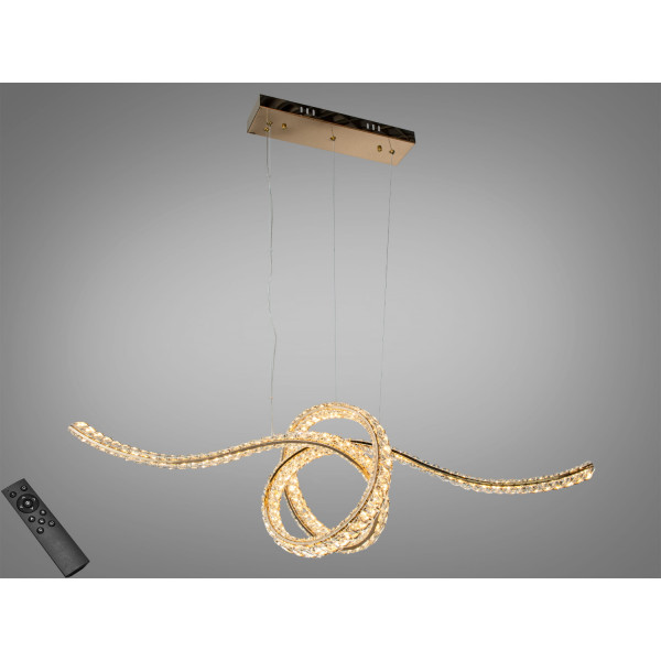Підвісна люстра LED Diasha золото 85Вт пульт 15м² Diasha D8821/1100x300G