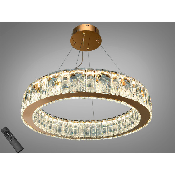 Підвісна люстра Diasha золото кришталь 68Вт LED Diasha 585/600G