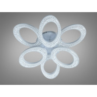 Стельова LED люстра біла 60 Вт 6 кілець пульт Diasha S5607/3+3WH