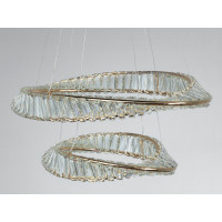 Світлодіодна люстра підвісна 2 кільця золото 86 Вт Diasha D8812/600+400BG