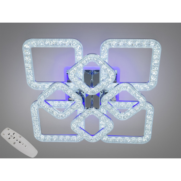 Світлодіодна люстра Серія Квадрати хром 130W з пультом Diasha 2205/4+4HRLED3colordimmer