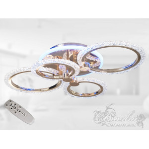 Стельова світлодіодна люстра з пультом, підсвічуваням, 75W, золото Diasha A8180/4GLED3colordimmer