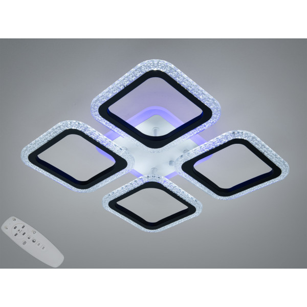 Стельова LED люстра чорна 55W пульт димер 4 мод Diasha AS8170/4BKLED3colordimmer
