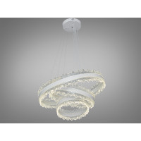 Підвісна люстра LED біла 185W 3 кільця з пультом Diasha D8751-600+400+300WH