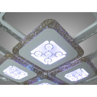Светодиодная люстра светильник с пультом и подсветкой Diasha MX2805/4+4WH