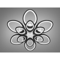 Люстра в зал потолочная светодиодная 250W Diasha 8059/6+6WH LED3colordimmer