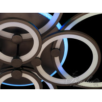 Світлодіодна люстра з пультом, диммером, підсвіткою, 175W, чорна Diasha 8022/8BKLED3colordimmer