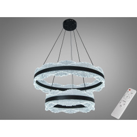 LED люстра підвісна чорна 140Вт 2 кільця пульт Diasha D8750/600+400BK