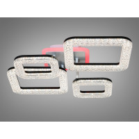 Світлодіодна стельова люстра Квадрати чорний димер пульт 70W Diasha 2205/2+2BKLED3colordimmer