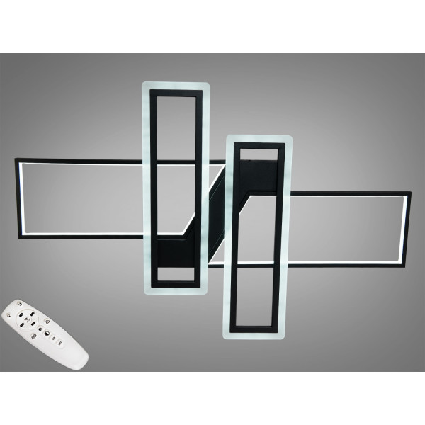 Чорна світлодіодна стельова люстра з пультом, 100W Diasha 5601/SBK Чорна світлодіодна стельова люстра з пультом, 100W Diasha 5601/SBK