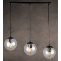 Люстра подвесная на три лампы в стиле лофт Levistella 756PR150F-3 BK+CL (500)