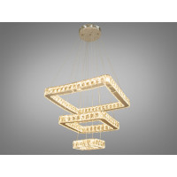 Кришталева підвісна світлодіодна люстра в зал, 75W, хром Diasha 7220-8A/500+340+180HR