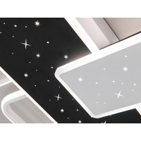 Стельова LED люстра з ефектом зоряного неба, 105Вт, білий+чорний Diasha 2449WH+BKdimmer