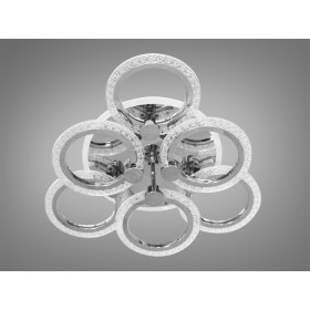Світлодіодна акрилова люстра на пульті, 80 Вт, хром Diasha A8180/3+3HRLED3colordimmer
