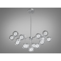 Люстра в зал 18 лампочки, хром сатин Diasha 886-18BSL