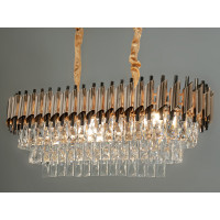 Люстра с хрусталем овальной формы Diasha 201202/800x300SGD+BK