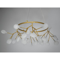 Футуристична люстра на тросах  "Світлячок", 36 ламп, золото сатин Diasha Y887-36AGD
