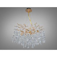 Підвісна люстра Гліцинія золото 8 ламп кришталь Diasha 608-600G