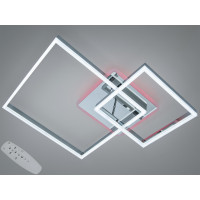 Світлодіодна стельова люстра чорна 120W чотири квадратні плафони Diasha 2549HRLED3colordimmer