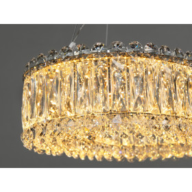 Люстра LED підвісна золото 46 Вт овальна з ПДУ Diasha 7930/430x300CH