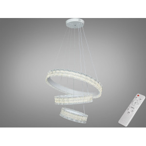 LED підвісна люстра 3 кільця біла 135 Вт пульт Diasha D8748-600+400+300WH