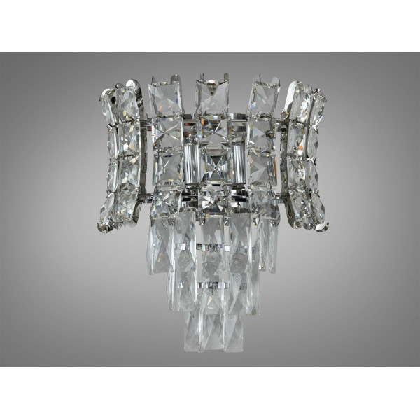 Вишукане кришталеве приліжкове бра виконане в класичному стилі, хром Diasha 8017/2WCH