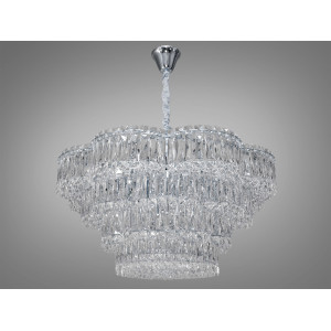 Красива, пишна кришталева люстра підвіс срібного кольору на 17 ламп Diasha 310-750CH