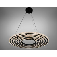 Світлодіодна люстра кільця 6 чорна 95 Вт пульт Diasha D8705/600-6BK