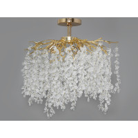 Стельова люстра Diasha Гліцинія золото кришталь каскадний дизайн під лампи Diasha A603-600GD