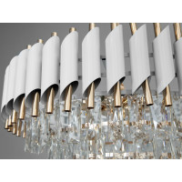 Вишукана класика, кришталева люстра підвіс в зал, 11 ламп, білий+золото Diasha 9001-600WH+SGD
