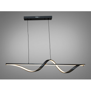 Дизайнерська лінійна світлодіодна люстра підвіс над столом, 44W, чорна Diasha 2362-100BK