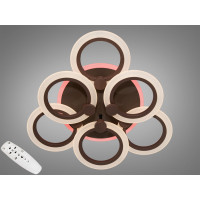 ЛЕД люстра Серія 8022 коричневий з кільцями дімер і червоне підсвічування 72W Diasha A8022/3+3CFLED3colordimmer