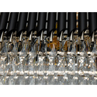 Підвісна кришталева люстра овальної форми для обідньої зони, 10 ламп Diasha 9001-1000x300BK+SGD