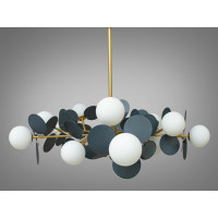 Люстра в современном стиле модерн Diasha 1097-15GD+GR