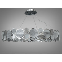 Стильна підвісна люстра з круглими скляними елементами, 8 ламп, хром Diasha 6190-HR-L-WH