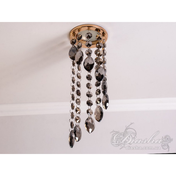 Точковий світильник із кришталевими підвісками Diasha 6013AGD-SM