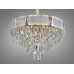 Сучасна підвісна кришталева люстра в вітальню, 11 ламп, хром Diasha 327-600GD Сучасна підвісна кришталева люстра в вітальню, 11 ламп, хром Diasha 327-600GD