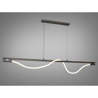 Сучасна лінійна світлодіодна люстра "Шланг", 20 Вт, чорний хром Diasha 9609-L1600BHR