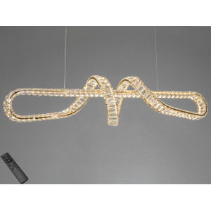 Підвісна LED люстра золото кришталь 68 Вт пульт Diasha D8927/1000G