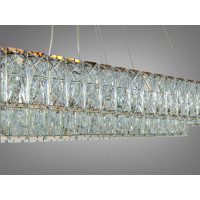 Підвісна кришталева LED люстра овальна золото 152Вт Diasha 575/1000x350G