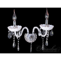 Класичне бра із білого скла Diasha 8007/2HR