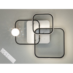 Світлодіодна люстра смарт світильник з пультом, 50W, чорний+білий Diasha MX2988-3SWH+BK