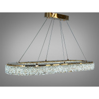 Люстра підвісна LED кришталева золото 84 Вт овал Diasha 7932/1000x300S-gold