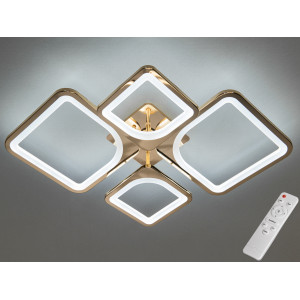 Світлодіодна пристельова люстра з регулюванням яскравості, 72W, золото Diasha 8060/2+2G