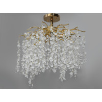 Стельова люстра Diasha Гліцинія золото кришталь каскадний дизайн під лампи Diasha A603-600GD