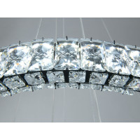 Підвісна LED люстра 2 кільця чорний хром 54Вт Diasha 7968/600+400+200BHR
