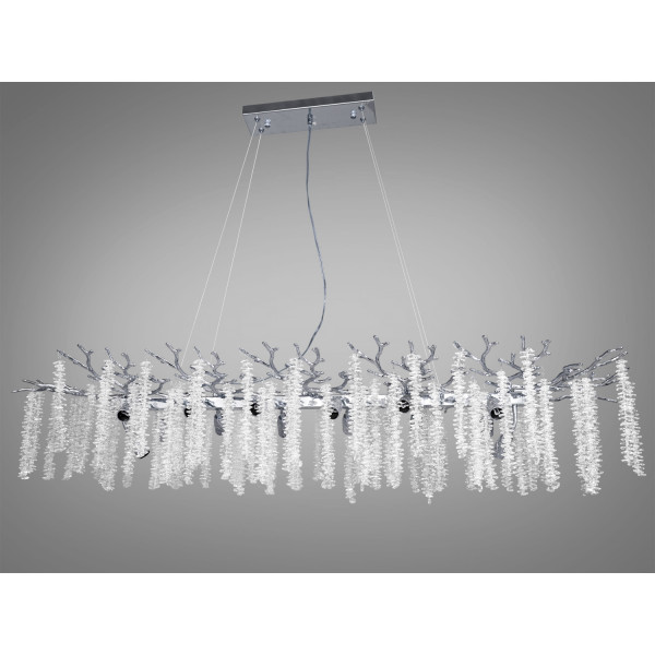 Унікальна підвісна кришталева люстра витягнутої форми, 14 ламп, хром Diasha 609-L1200CH Унікальна підвісна кришталева люстра витягнутої форми, 14 ламп, хром Diasha 609-L1200CH