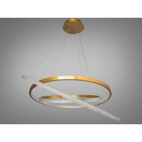 Світлодіодна люстра підвіс з пультом, димером, 165Вт, золото Diasha D2489-1000+800+600G