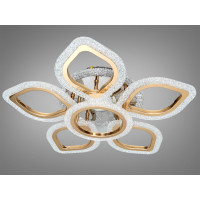Стельова LED люстра квітка хром золото 55Вт пульт Diasha J619/5+1HR+GMP3LED3colordimmer