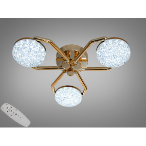 Стельова LED люстра золото 32W пульт димер Diasha 9358/3GD